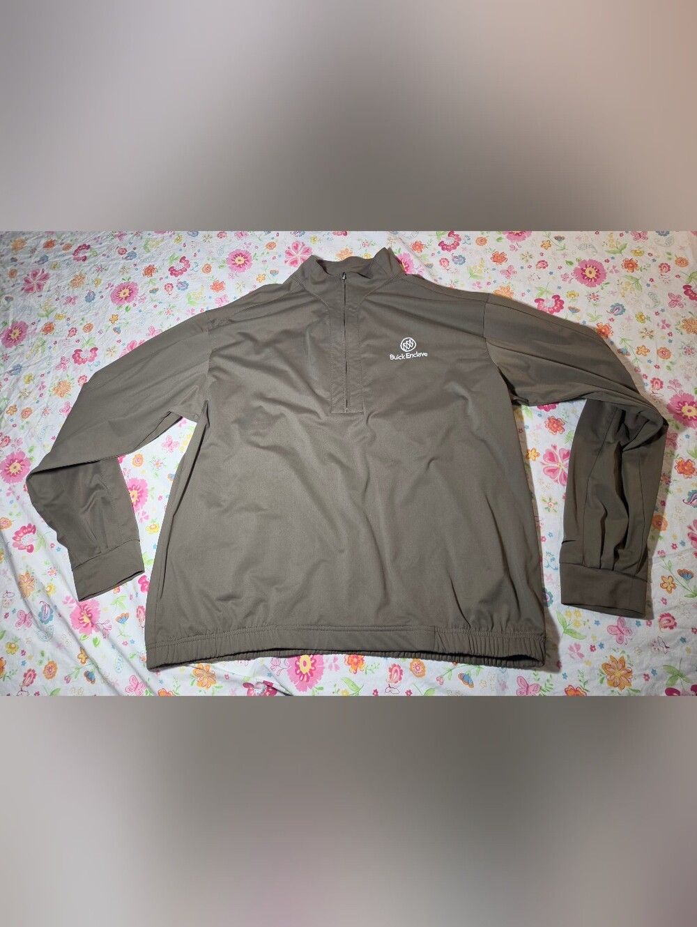 Nike Golf Dri-FIT Mens Zip Windshirt Olive Green Buick Enclave Logo